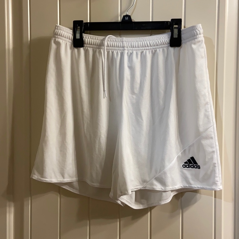 Adidas white soccer shorts
